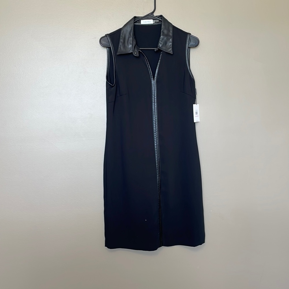 Black on black leather trim Calvin Klein new with tags